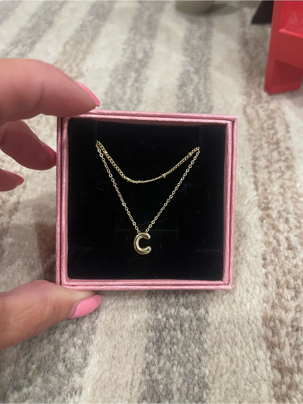 Gold tone Letter C Layered Necklace - Women Jewelry